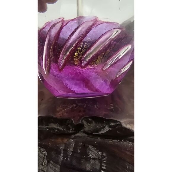 Maytum Studio Signed Pink Iridescent Bullicante Oil Bottle Art Glass - Picture 13 of 16